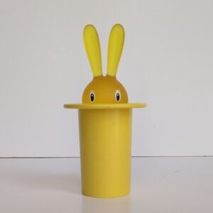 Vtg 90s Alessi Magic‎ Bunny Toothpick Holder Yellow 5.5" Italian Made - Plastic